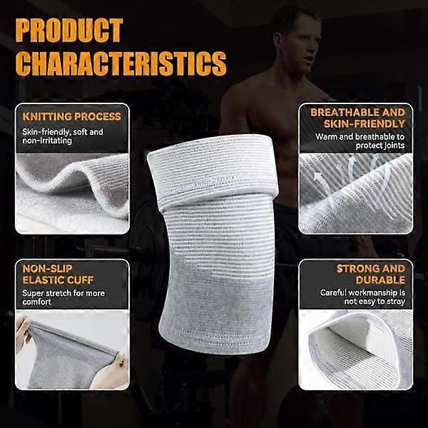 Bambus-Knieschoner, 2 Stück Sport-Knieschoner für Damen und Herren, Kniebandage bei Arthrose, elastische Knieschoner (XL)