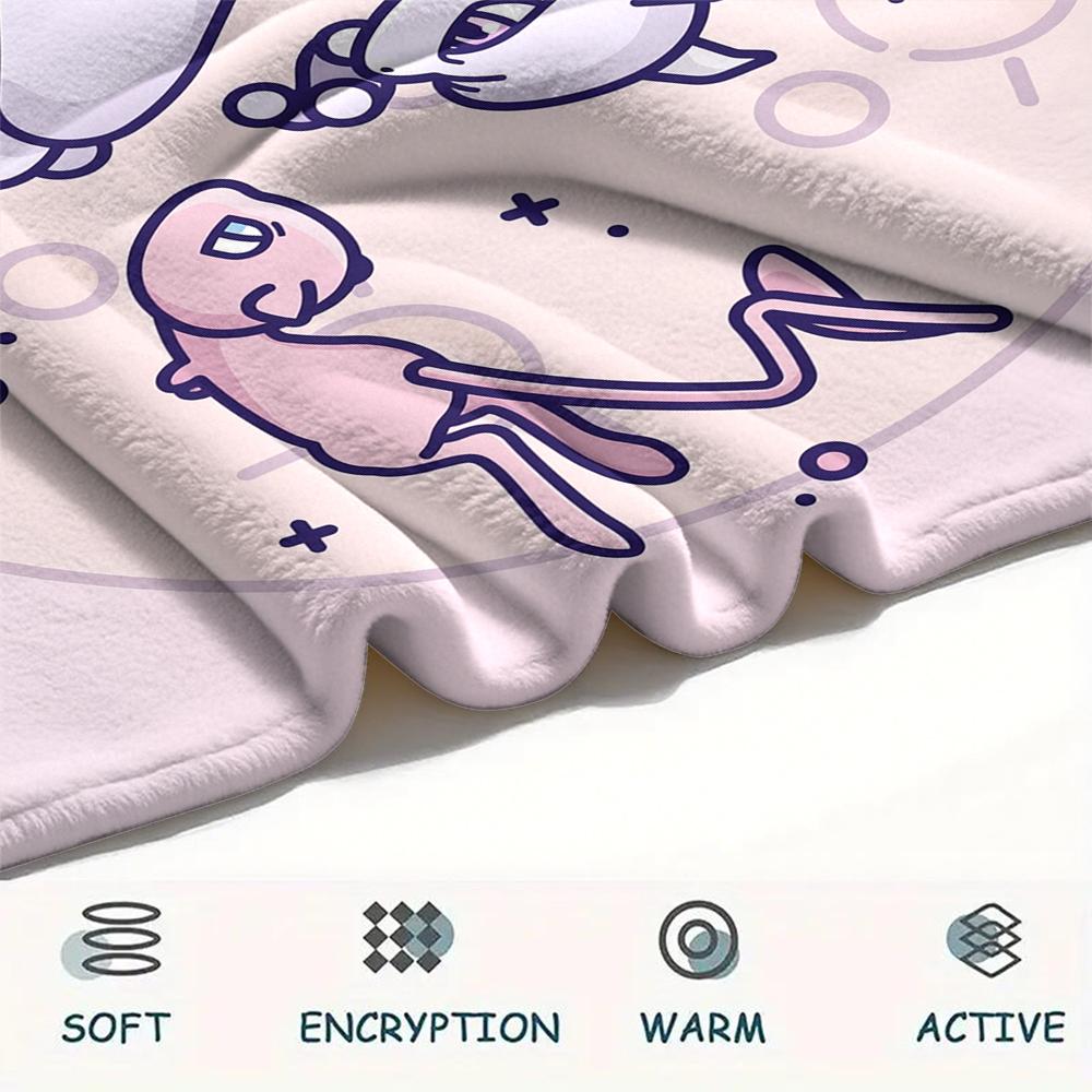 Mew Pokemon Theme Blanket, Cozy Throw for Living Room, Ideal Gift for Pokemon Collectors.chl