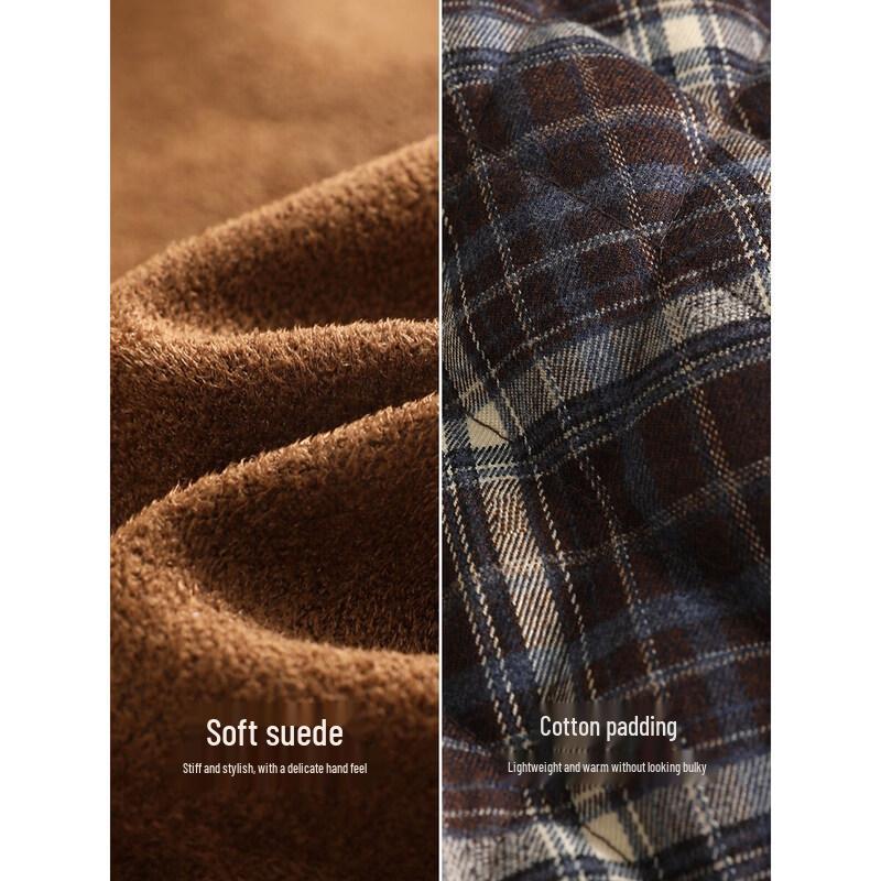 XWI Women's Maillard Suede Plaid Padded Jacket