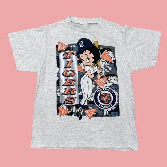 1992 MLB Detroit Tigers Betty Boop Shirt Unisex T-shirt retro style HN0373 S