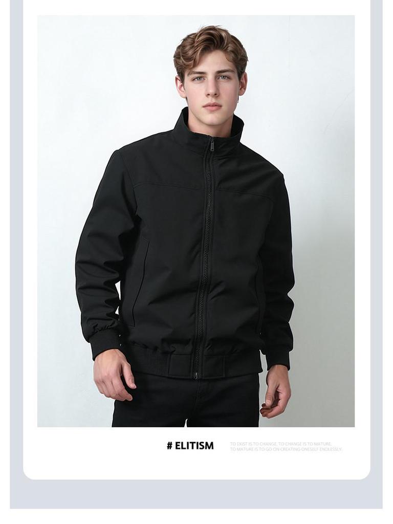 Windproof Custom Embroidered Coach Flight Jacket with Stand Collar