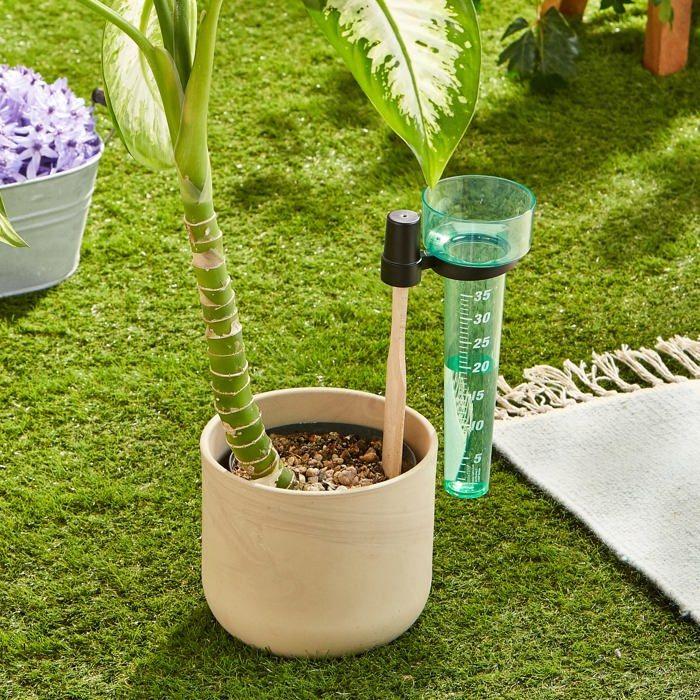Pluviomètre analogique AIMOONSA 47.1013 vert — résistant aux intempéries pour jardin & agriculture