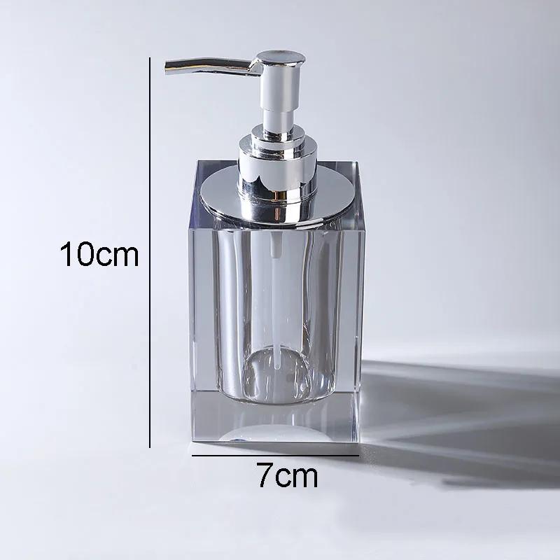 Natural Crystal Bathroom Set Portable Soap Dispenser Shampoo Empty Bottle Amber Color Bath Supplies Mouthwash Cup Storage Tray