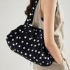 Korean Polka Dot Tote Bag Lightweight Nylon Handbag Women Casual Commute Shoulder Bag Large Capacity Sports Foldable Storage Bag