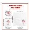 25x25cm European Style Valentine's Day Napkins with Gold Floral Hot Stamp for Parties and Restaurants