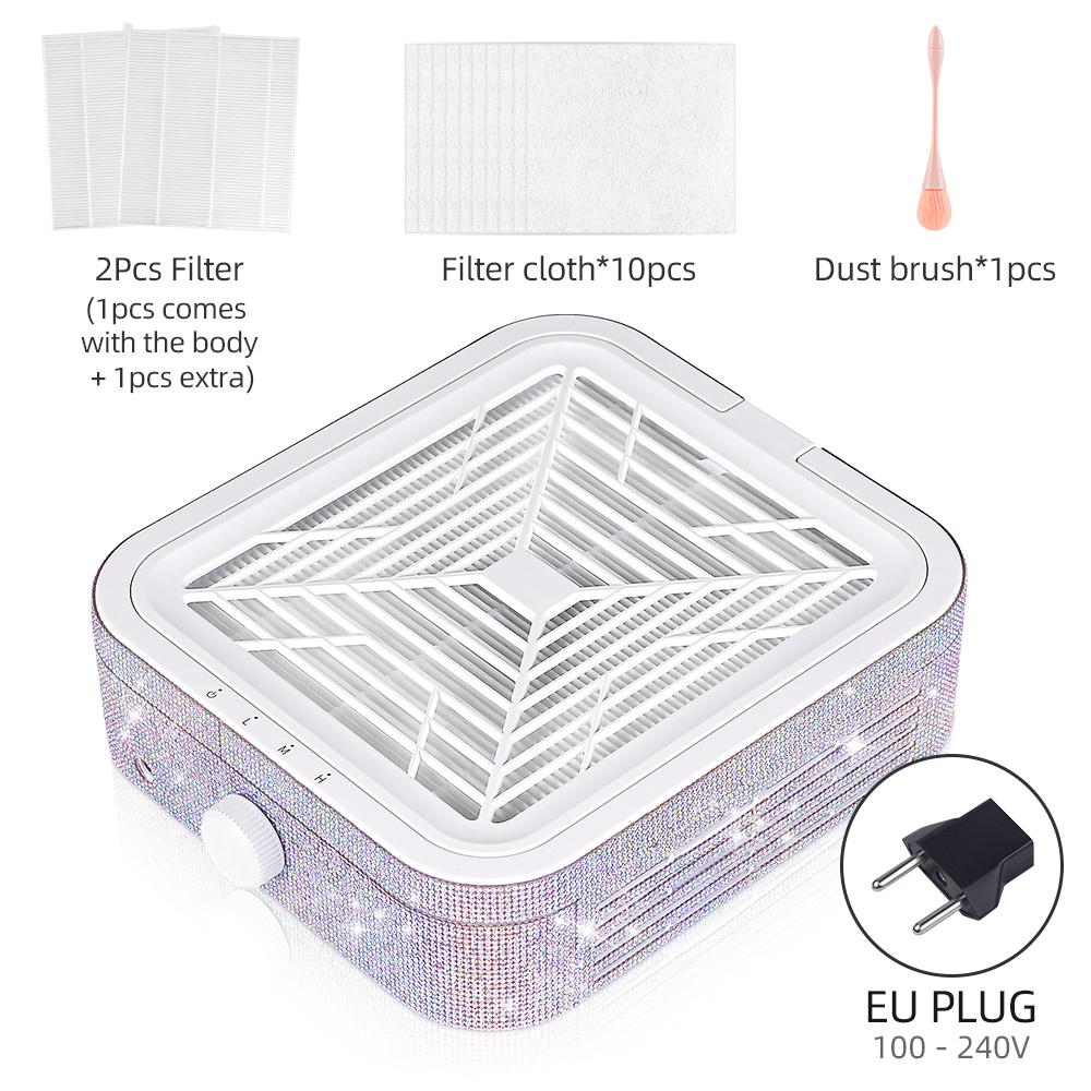 

Алмазный пылесборник для ногтей 120 Вт Мощный бесщеточный экстрактор пыли для ногтей Супервсасывающий пылесос для ногтей Вентилятор для маникюра и нейл-арта