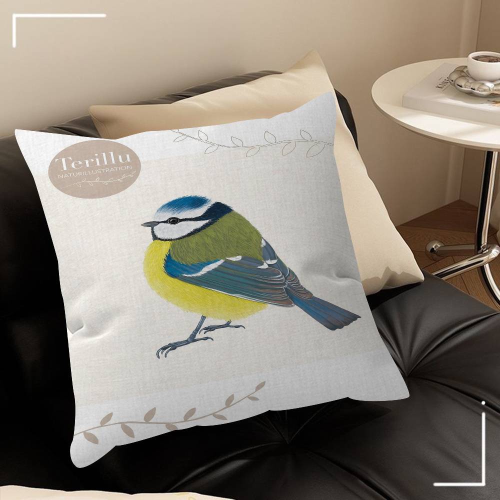Various Types Of Birds Animal Introduction Pillow Covers Cartoon Sofa Home Doublesided Printing Short Plush Cute Cushion Cover