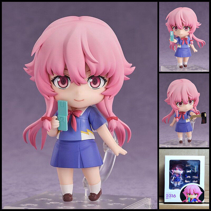 

10Cm Q Version Nendoroid 2316 Gasai Yuno Future Diary Posable Articulated Collectible Desktop Ornament Model Toy Peripheral Gift