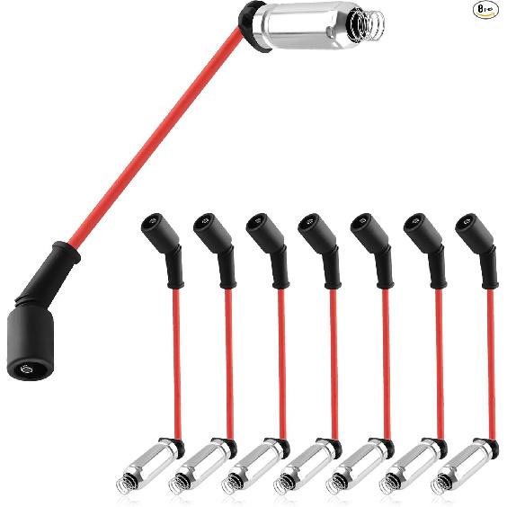 8PCS Spark Plug Wires Set, High Performance Spark Plug Wire Replacement, Automot