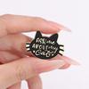 Black Cat Enamel Pins Custom Ask Me About My Cat Brooches Lapel Badges Cartoon Animal Funny Jewelry Gift for Kids Friends