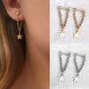 Earrings Simple Unique Women Silver Plated Ear Pendant