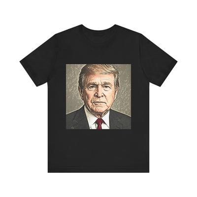 Bush Trump Presidential Art Short Sleeve Tee Shirt Graphic Print Crewneck Unisex