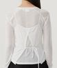 COVERNAT WOMAN Sheer Layered Long Sleeve White