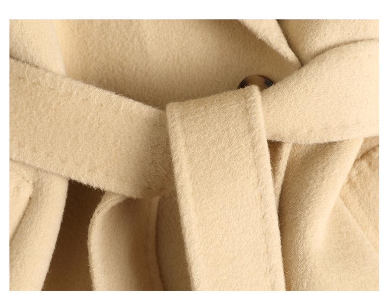 M Familie High-End Wollmantel: Doppelseitig, Überknie, Hepburn-Stil für Damen