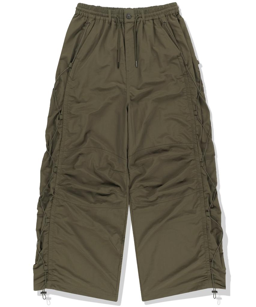 NOT4NERD Side Shirred Nylon Pants - Khaki