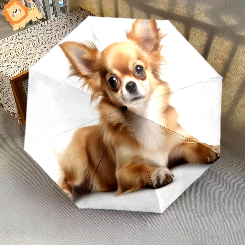 1PC Cute Dog Pet Puppy Umbrella Portable Folding Umbrella Iron Frame Hole Bone Structure Outdoor Home Umbrella A11