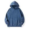 Retro Tie-Dye Distressed Velour Cotton Unisex Hooded Sweatshirt, 350g