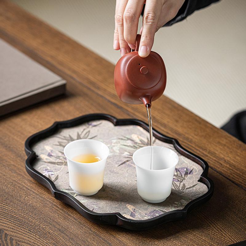 Retro Chinese Ancient Style Bamboo Tea Tray Ceremony Dry Bubble Tray Kung Fu Tea Ceremony Accessories Coffee Table Zen Tea Mat