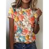 Fashion Women Colorful and Vibrant Print T Shirt Funny Casual O-neck Short Sleeves T-shirt Summer Female Tee Shirt