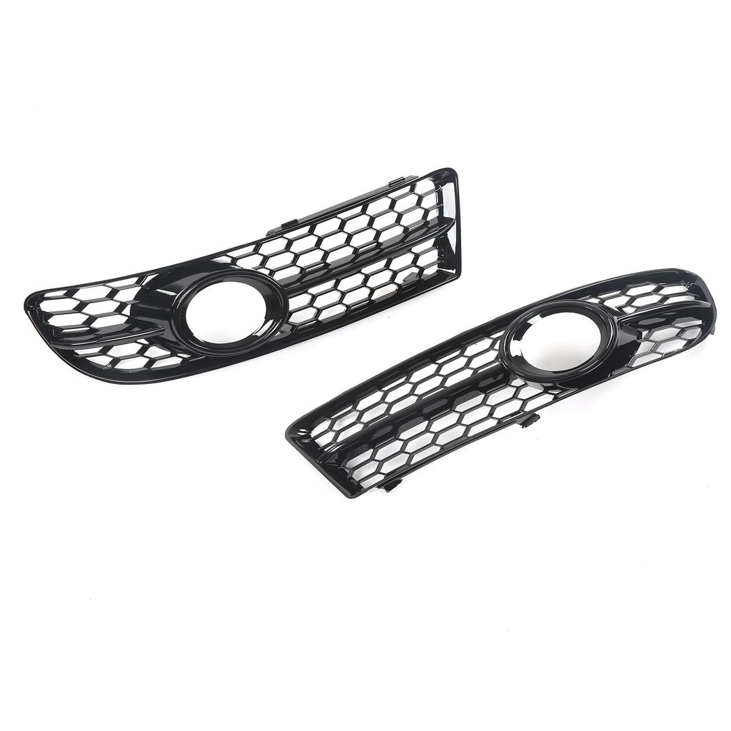 1 Pair Front Fog Lamp Grille Bezel 8E0807681F Glossy Black Fog Light Cover Replacement for A4 B7