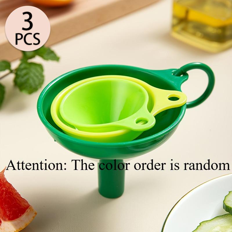 3pcs Kitchen Funnel Set, Durable Plastic, Suitable for Pouring Oil and Wine, Essential Kitchen Cooking Tool, Kitchen Funnel