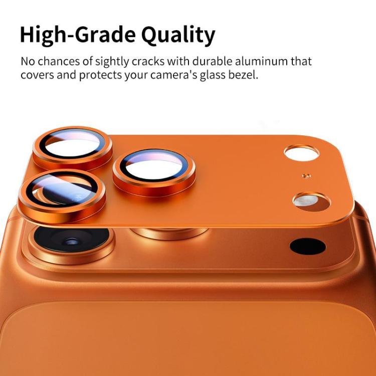 5Pcs Armor Full-Coverage Frosted Metal Camera Lens Ring Film For iPhone 17 Pro Max,9H Anti-Scratch HD Lens Protector