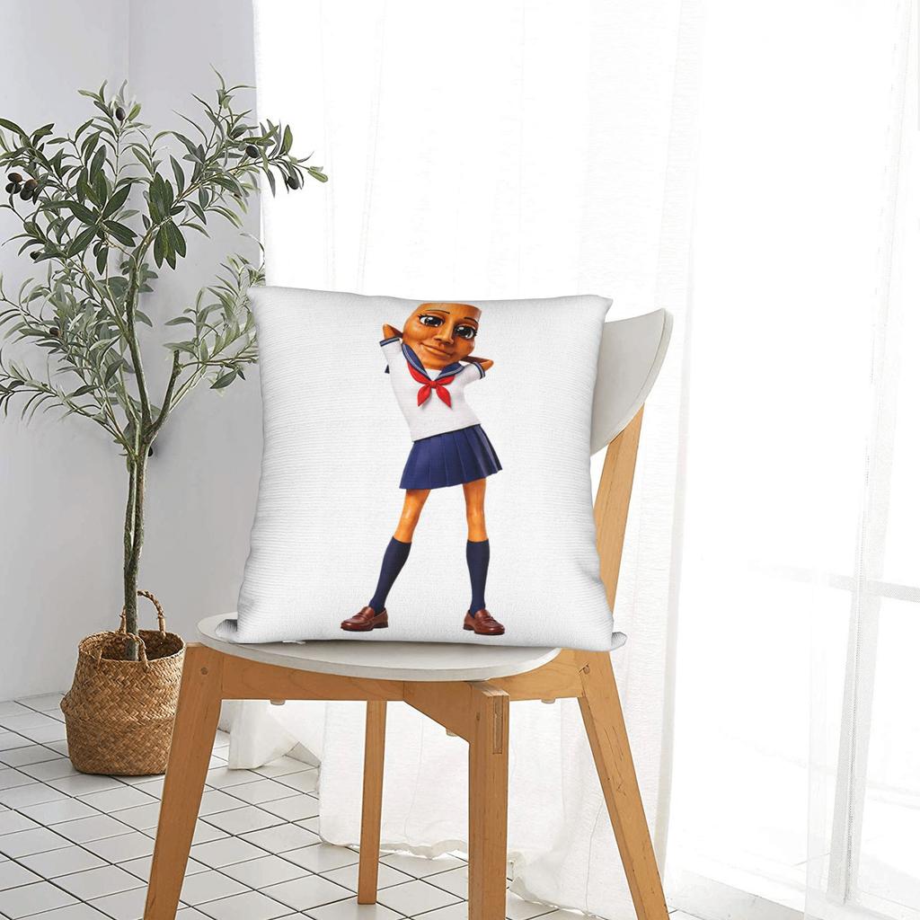 Tung Tung Sahur Chan Meme Pillowcase Printed Cushion Cover Decor Throw Pillow Case Cover Home Zippered