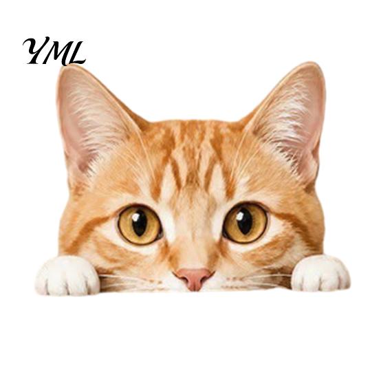 Cute Cat Theme Room Decor Shelf Sitter Ornament, Wooden Peeking Kitten Figurine, Desk 2D Flat Decorative Statue for Desktops And Bookshelves