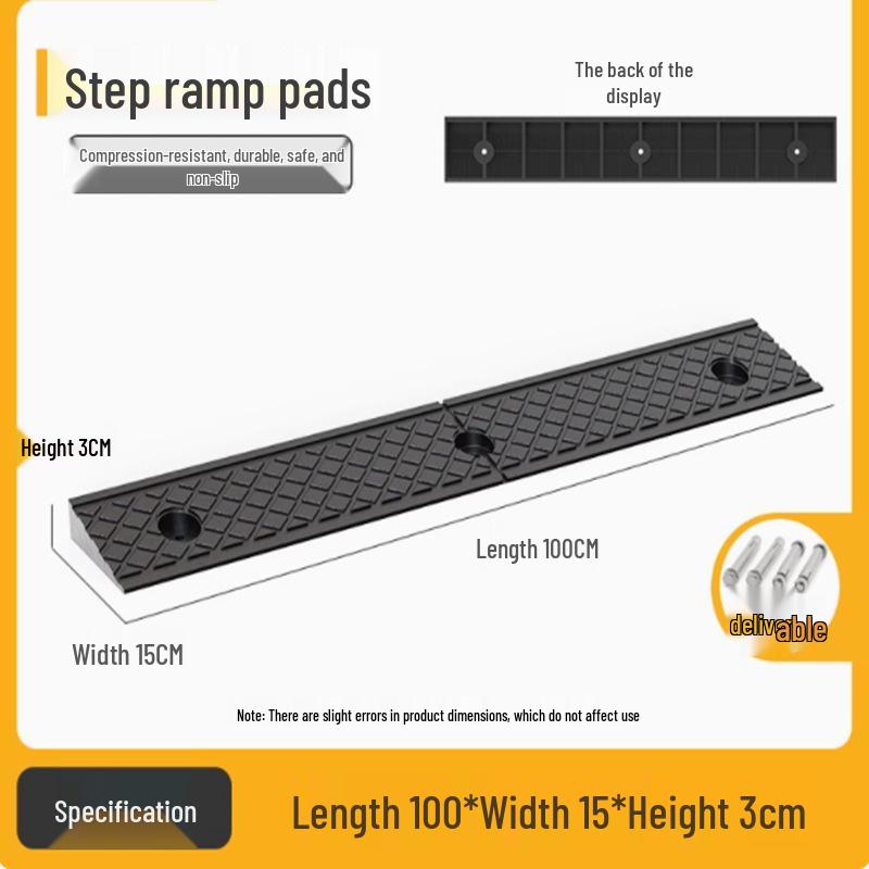Rubber Curb & Threshold Ramp Mat for Home and Car 