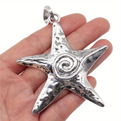 1pc Antique Silver Color Big Starfish Charms Pendant for Necklace DIY Handmade Jewelry Making