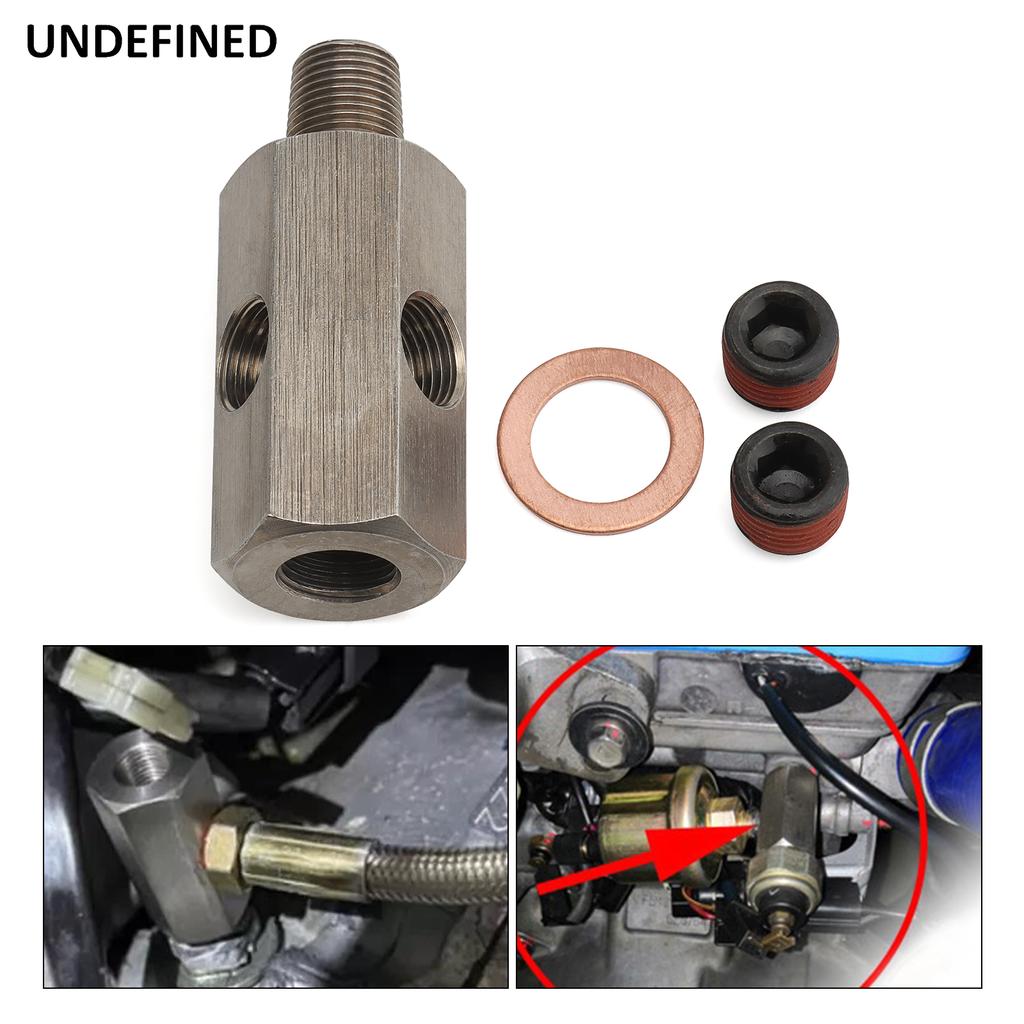 Stainless Steel 1/8'' NPT Oil Pressure Sensor Sendor Tee Adapter to 1/8 NPT Gauge T-Piece Car Accessories