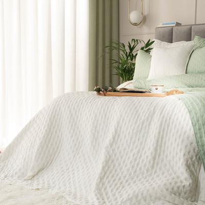 NULES Decorative Bedspread - Subtle Ecru with Embossed Pattern - 220x240cm