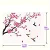 2D Printed Plum Blossom and Swallows Tapestry for Home Decor