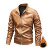 New American Leather Jacket Men's Autumn and Winter Thickened Jacket Stand-up Collar Leather Jacket Jacket