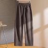 Women's Wool Blend Colorblock Drawstring Wide-Leg Casual Pants