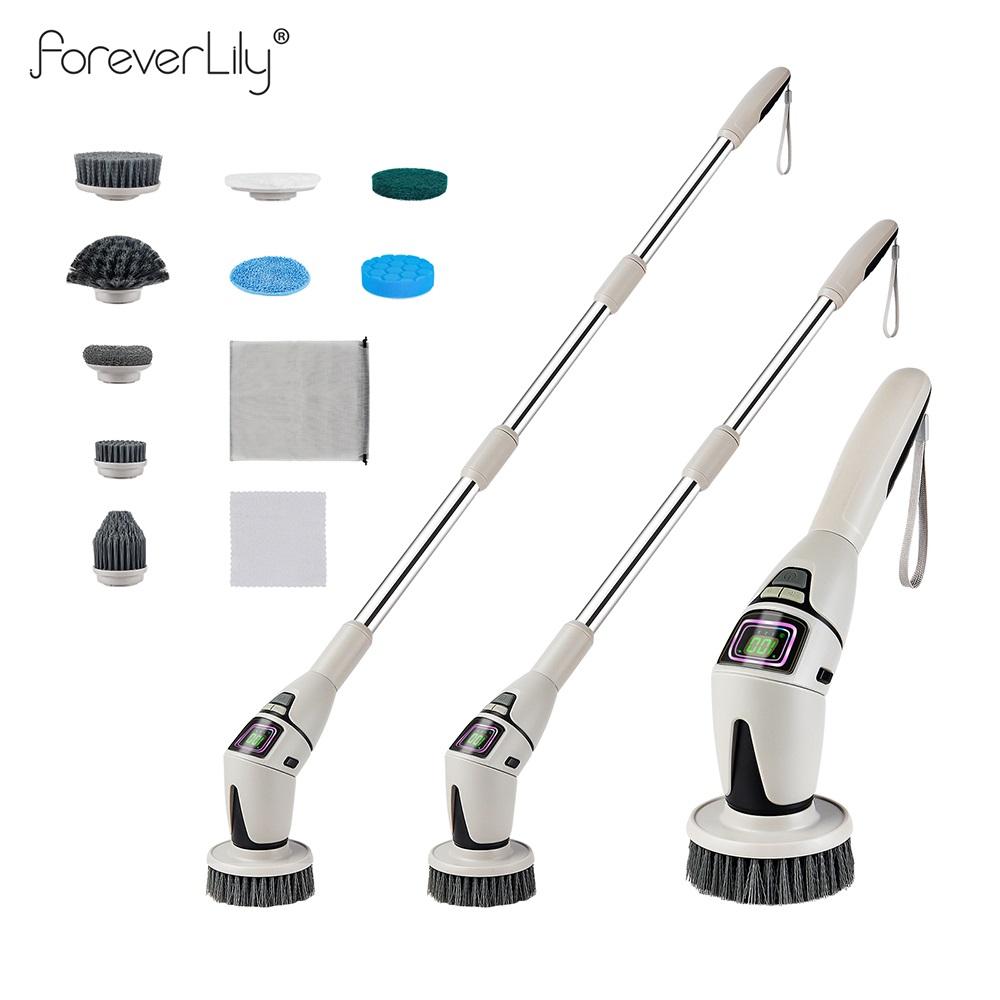 

Electric Cleaning Brush 10 in 1 Electric Cleaning Brush Cordless Rotary Clean Brush Shower Cleaning Brush Kitchen Bathroom Home белый