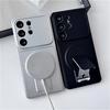 Solid Color Matte Folding Holder Phone Case For Samsung S26 Ultra S25 Plus S24 S23 FE Note 20For Magsafe Wireless Charger Cover