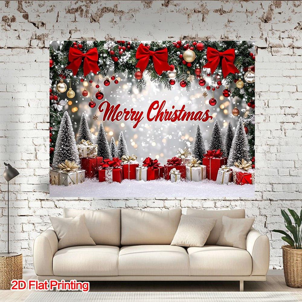 1Pcs Christmas Bohemian Style Pattern Decoration Background Winter Backdrop For Photo Studio Photo Booth Party