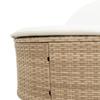 Double Sun Lounger with Cushions Beige Poly Rattan