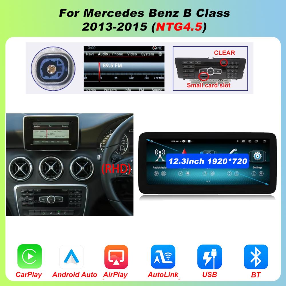 Wireless Carplay Linux Screen For Mercedes Benz A B Class CLA GLA W176 W246 2013-2015 NTG4.5 Android Auto Radio GPS Multimedia