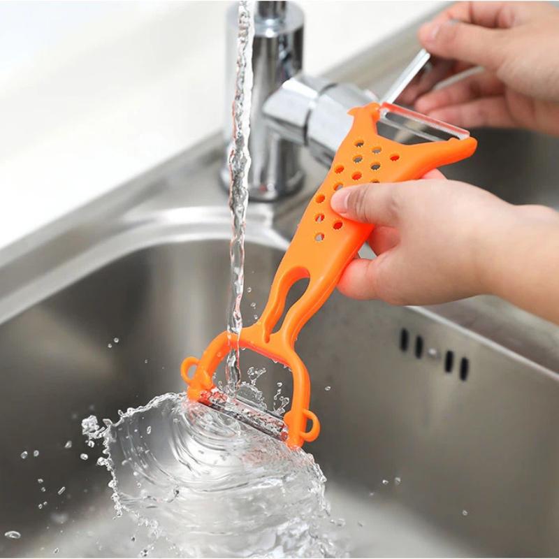 Multifunctional Dual Head Vegetable Peeler Sharp Stainless Steel Blades Easy Clean Portable for Outdoor Camping Cooking