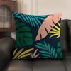 Tropical Rainforest Leaves Cushion Cover Breathable Linen Organic Fabric DoubleSided Printing Sofa Pillow Case Home Decor