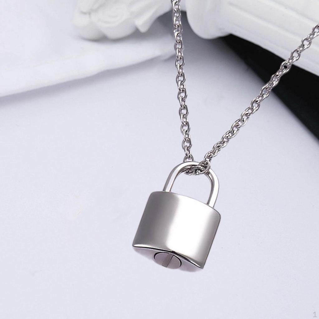 Padlock Cremation Urn Necklace Keepsake Adjustable Jewelry Holder for Memorial Mom