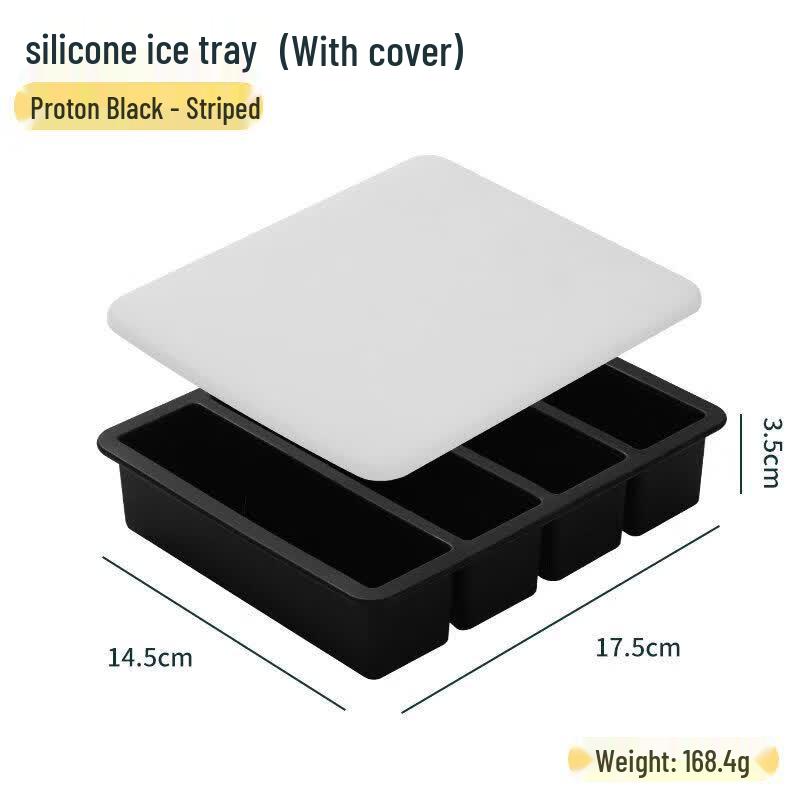 Large Food-Grade Silicone Ice Cube Tray with Lid