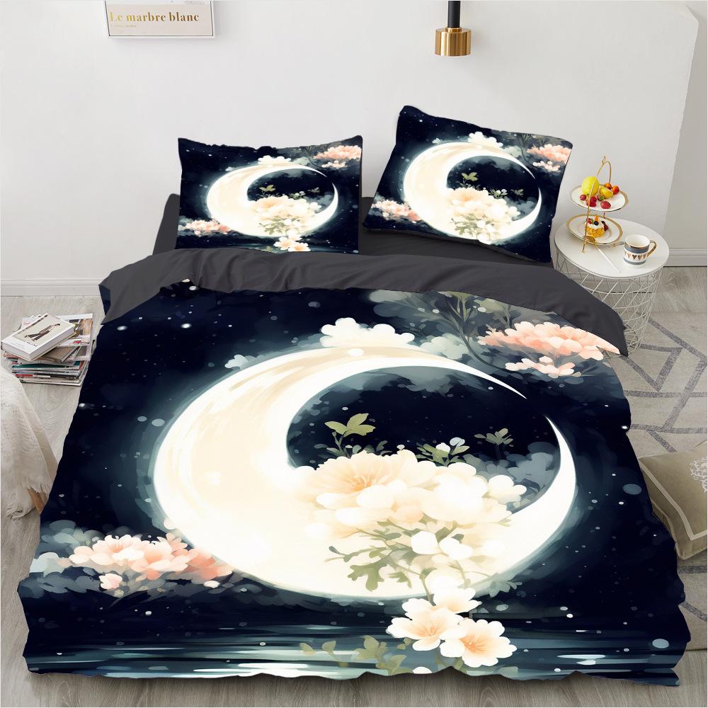 Bedding Set Digital Print Comfortable Duvet Cover for Home Bedroom Decoration, 1 Duvet Cover and 2pillowcase with Zippers