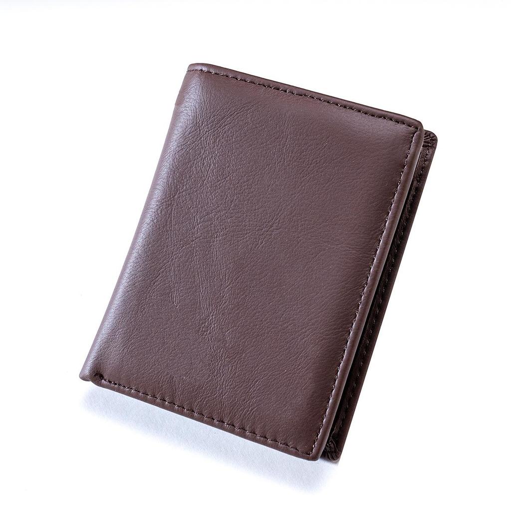 Carteira masculina de couro legítimo - compartimento para vários cartões de crédito, estilo europeu e americano, 30% de desconto