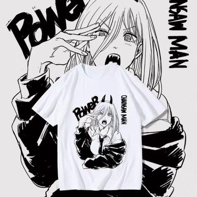 Animační trička Chainsaw Man Power s animačním potiskem trička s krátkým rukávem pro ženy