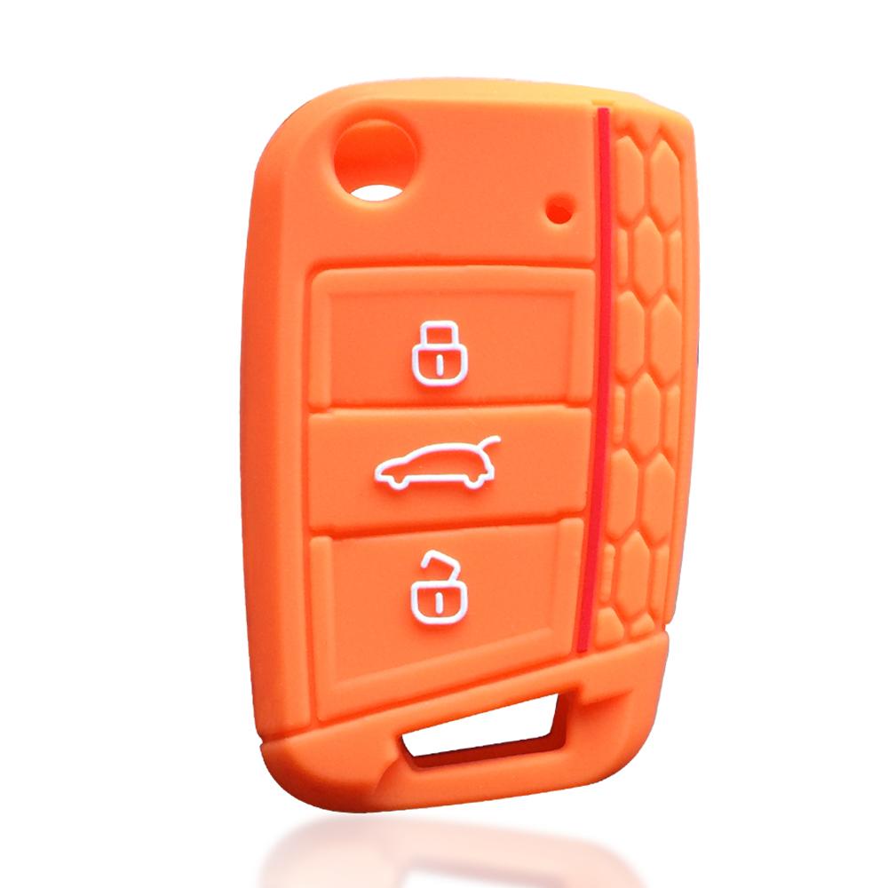Silicone Car Accessories Key Case Cover for Volkswagen Golf 7 Tiguan Skoda Octavia A7 for Seat Ateca FR Key Holder Car-styling