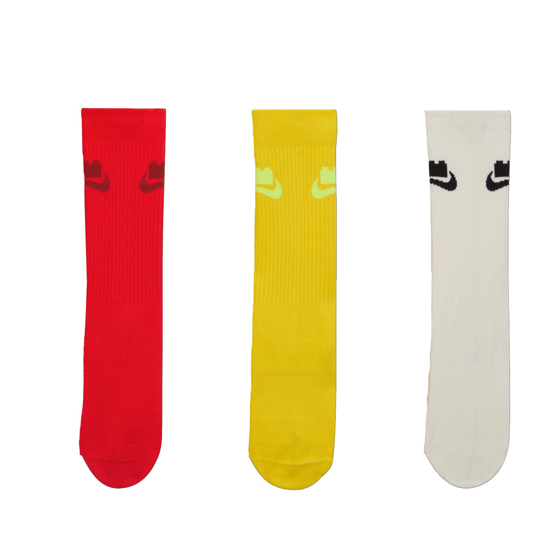 Herren Nike x LEGO Crew Socken Unisex 3er-Pack M yellow