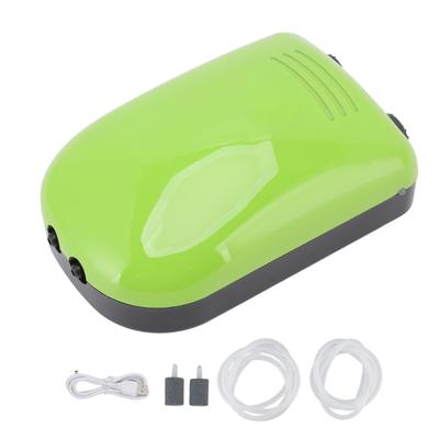 Aquarium Oxygen Pump Quiet Rechargeable 2 Outlets Mini Fish Tank Air Bubbler Pump for Fishing Home